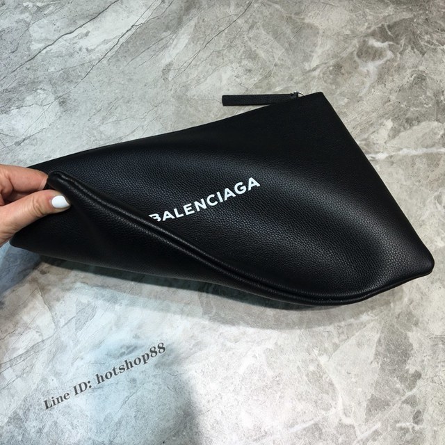 Balenciaga專櫃爆款男士手拿包 巴黎世家大號荔枝皮手包 fyj1160